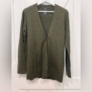 Green Gap Merino Wool Cardigan, size L